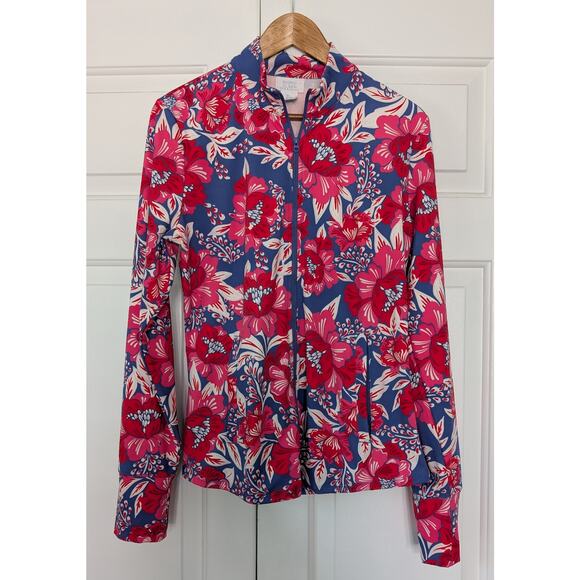Sigrid Olsen Golf and Tennis Floral Full Zip Performance Jacket - Picture 1 of 7